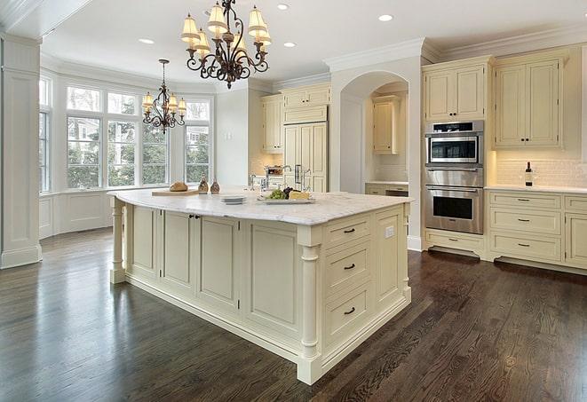 close-up of wood-look laminate floors planks in Agua Dulce